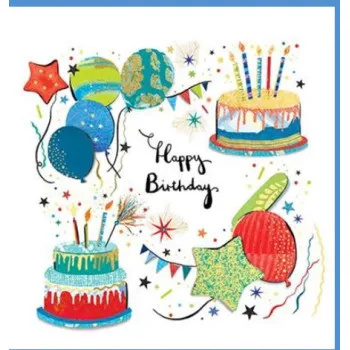 Rođendanska čestitka BALLOONS & CAKES 
