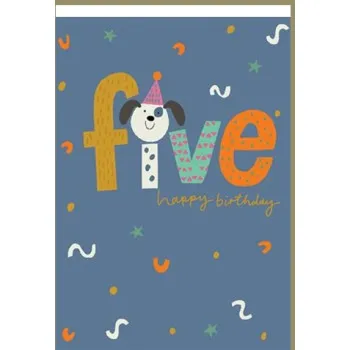 Rođendanska čestitka FIVE - DOG HAPPY BIRTHDAY 