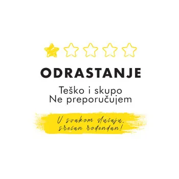 Čestitka ODRASTANJE NE PREPORUČUJEM 