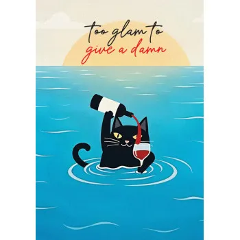 Čestitka TOO GLAM TO GIVE A DAMN 