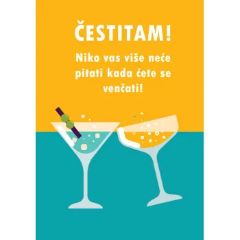 Čestitka za venčanje NIKO VAS VIŠE NEĆE PITATI 