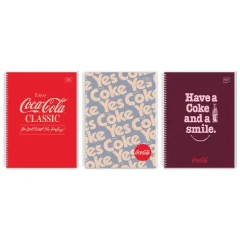 Spiralni notes A4 kvadratići COCA COLA  (TRI VRSTE) 