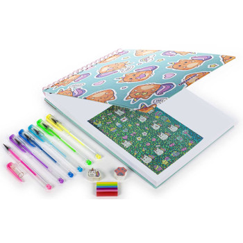 Set za crtanje blok + gel olovke + stikeri + gumica