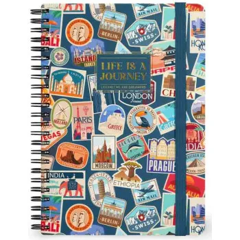 Notes sa spiralom TRAVEL STICKERS linije 21x15cm 