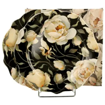 Set dva desertna tanjira  ENGLISH ROSES BLACK 