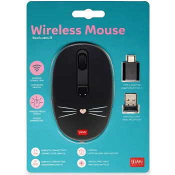 Bežični miš CRNI - KITTY 