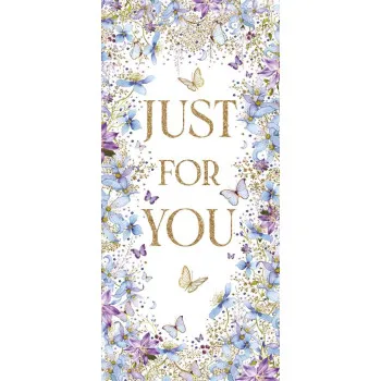 Čestika i koverta za novac BLUE BUTTERFLIES 9.5 x 19.5 cm 