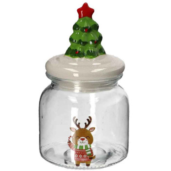 Staklena tegla NOVA GODINA 11x19cm 