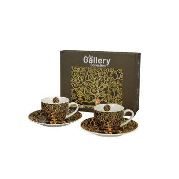 Dve šolje za espresso KLIMT - TREE OF LIFE 110 ml 