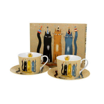 Dve šoljice sa tanjirićima CAT’S WORLD - HEARTS 230 ml 