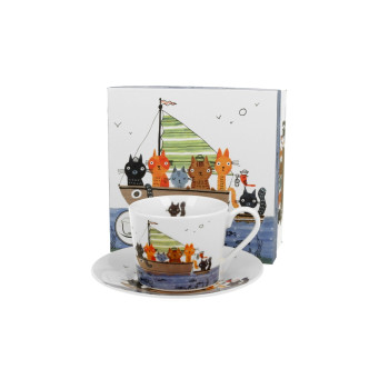 Šolja i tanjirić CAT'S WORLD - CAT CREW 230 ml 