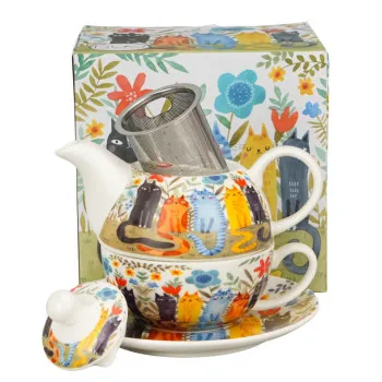 Čajnik sa infuzerom CAT'S WORLD - GARDEN 300ml 