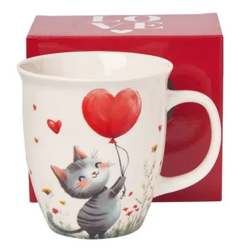 Šolja LOVE - MAČKA SA BALONOM 650ml 