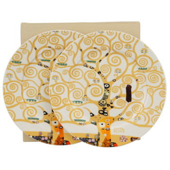 Set dva dezertna tanjira TREE OF LIFE ECRU - KLIMT 