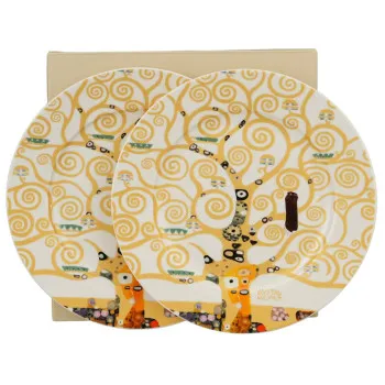 Set dva dezertna tanjira TREE OF LIFE ECRU - KLIMT 