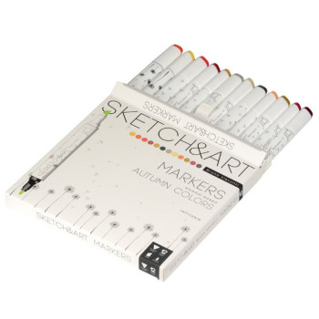 SKETCH & ART dvostrani markeri 12 JESENJIH NIJANSI 