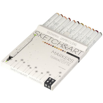 SKETCH & ART dvostrani markeri 12 NIJANSI - TERAKOTA 