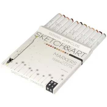 SKETCH & ART dvostrani markeri 12 NIJANSI - TERAKOTA 