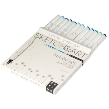 SKETCH & ART dvostrani markeri 12 NIJANSI - PLAVI 