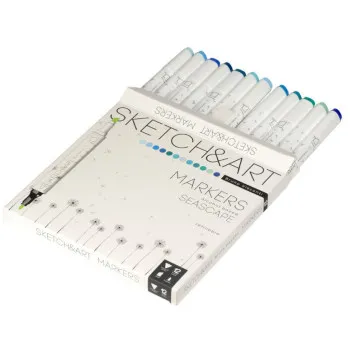 SKETCH & ART dvostrani markeri 12 NIJANSI - PLAVI 