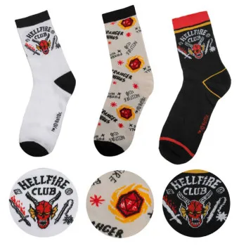 STRANGER THINGS set  tri para čarapa HELLFIRE CLUB 