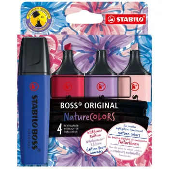 STABILO BOSS set četiri signira WILD FLOWER 