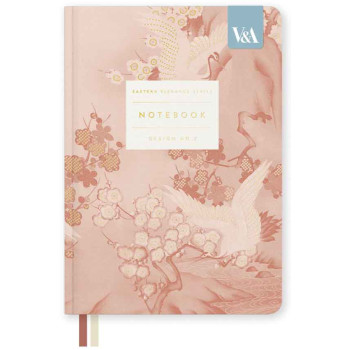 Notes B6 tvrde korice - Cranes and Blossom 