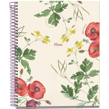 Notes POPPY BOTANICAL FLORA A5 linije 