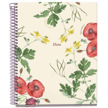 MIQUELRIUS notes A5 AMAPOLA BOTANICAL FLORA kvadratići 