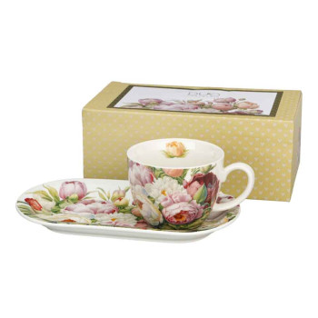 Set šolja I velika tacna PEONIES 