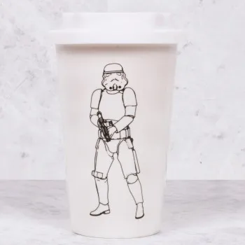 Keramička putna šolja STORMTROOPER - bela 