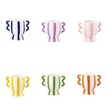 Keramička vaza DOLOM STRIPE 16x11cm više vrsta 