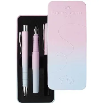 FABER CASTELL set POLY hemijska olovka+naliv pero BLUSHING SKY 