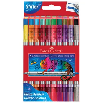 FABER CASTELL flomasteri dupli gliter 20kom 