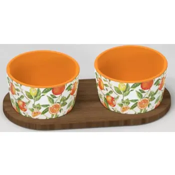 Set dve činije za grickalice na drvenoj dasci ORANGES&LEMONS