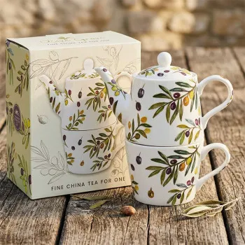 Set šolja i čajnik za jednu osobu OLIVE GROVE 