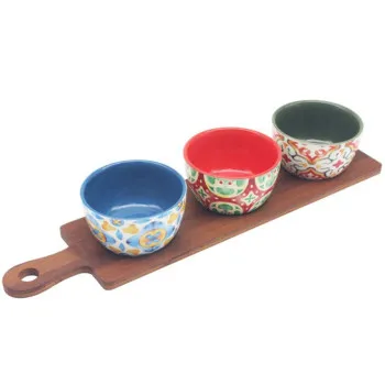 Set tri činije na dasci TUSCANY