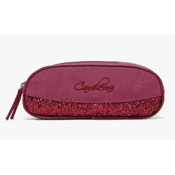 Vintage dvodelna pernica prazna GLOSSY CHERRY