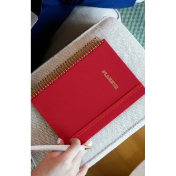Victoria's Journals A5 rokovnik sa spiralom LINEN crveni 