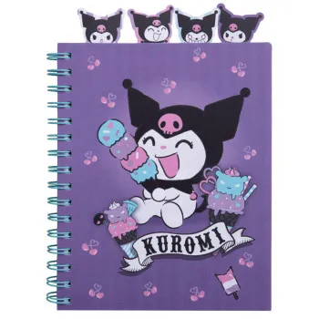 Notes sa spiralom A5 kvadrati KUROMI