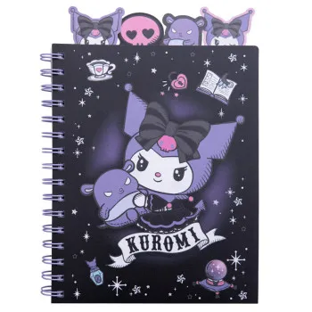 Notes sa spiralom A5 kvadrati KUROMI