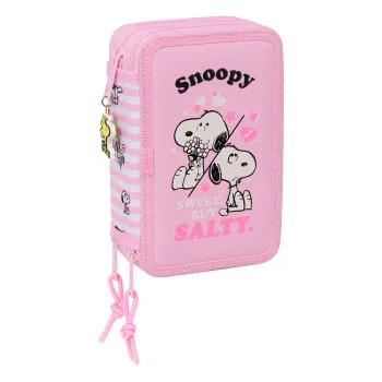 Trodelna puna pernica SNOOPY roze