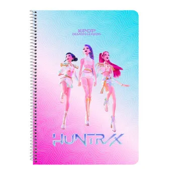 K-POP sveska sa spiralom A4 kvadratići tvrd povez DEMON HUNTERS 