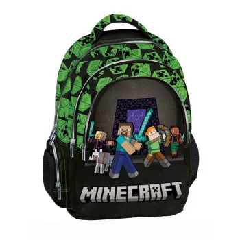 Školski ranac MINECRAFT crno-zeleni 