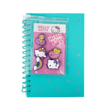 HELLO KITTY notes sa spiralom A5 kvadratići tirkizni 