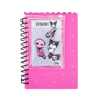 KUROMI notes sa spiralom kvadratići 100 listova roze 