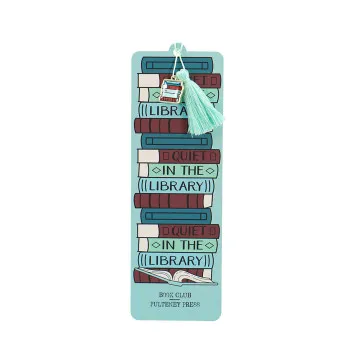 Papirni bookmarker sa priveskom QUIEST IN THE LIBRARY 