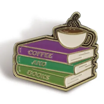 Metalni bedž COFFEE AND BOOKS