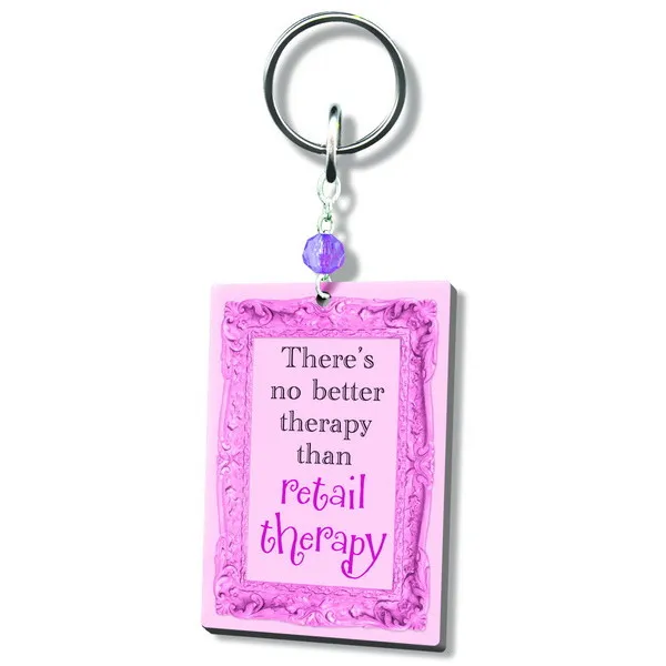 WORD ACRYLIC KEYRING RETAIL THERAPY 