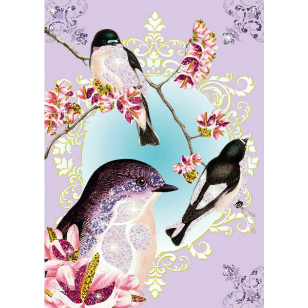 Kreativni set sa šljokicama za decu : GLITTER BIRDS 